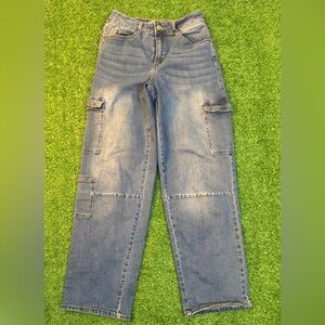 Wax Jean Women's Blue Cargo Jeans